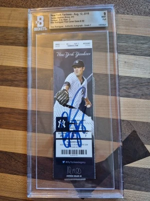 Alex Rodriguez Signed Yankees BAS Beckett Final Game Ticket psa Baseball MLB - Image 1 of 4