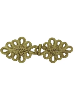 Alamaro Filo Lurex Oro Ricamato Soutage Lavorato Intreccio 22x8 Cm BTN1516 - Imagen 1 de 4