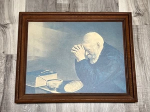 Grace by Eric Enstrom Druck Holzrahmen Charles Wilden Mann betet 19x24 mit Rahmen - Bild 1 von 6