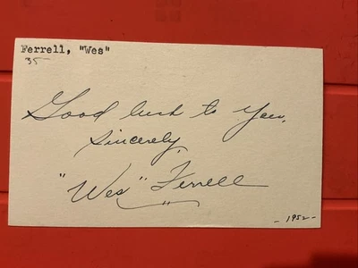 Wes Ferrell🔥🔥MLB: 1938 Washington Senators 🔥🔥Auto RARE Postcard🔥🔥 - Image 1 of 2