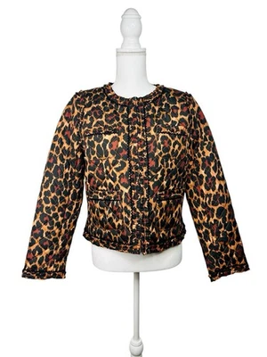 J. Chaqueta Blazer Crew Acolchada Leopardo Talla 10 Foto 1 de 4