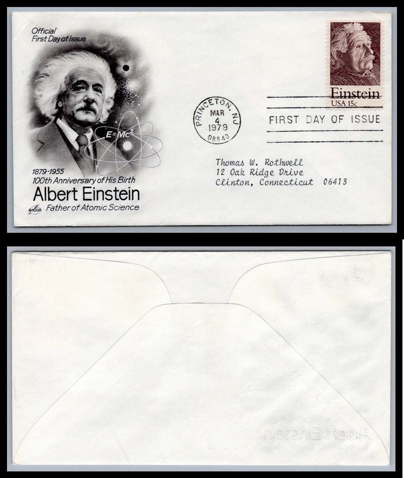 US FDC # 1774 15c Albert Einstein  ArtCraft  Addressed. S.Cancel 1979, 9Q229 - Image 1 of 1