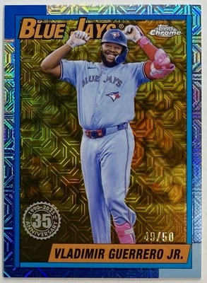 Vladimir Guerrero Jr 2025 Topps Series 1 1990 Chrome Mojo /50 Blue Jays #T90C-30 - Image 1 of 2