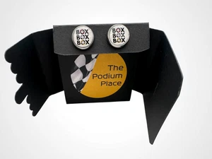 Formula 1 Box Box Box Stud Earrings - Picture 1 of 3