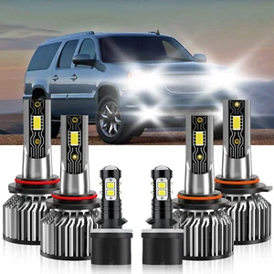 For GMC Yukon 2000-2006 6Pcs LED Headlight Bulb Hi/Low+Fog Light Combo - Picture 1 of 12