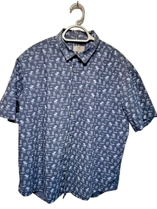 Camisa de Algodón M&S Estilo Hawaiano Azul Marino Índigo Talla XL Surf Playa - Imagen 1 de 10