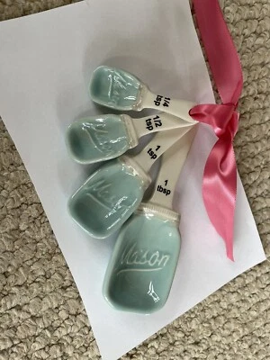 White w/ Blue Mason Jar Measuring Spoons - Image 1 of 3