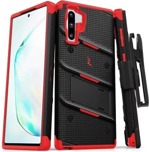Zizo Bolt Bundle Galaxy Note 10 Holster Case with Kickstand & Lanyard - Blk/Red - Picture 1 of 5