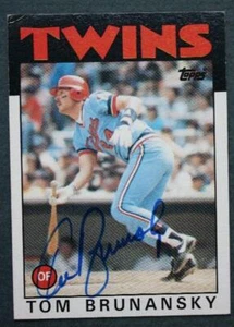Minnesota Twins star Tom Brunansky signed autographed 1986 Topps baseball card-- - Picture 1 of 1