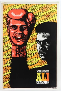 1975 Muhammad Ali Champion 23"x 35" Velvet Poster - Picture 1 of 1