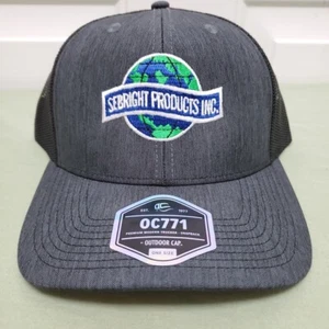 SEBRIGHT PRODUCTS OC771 Snapback Trucker Hat Black, Dark Gray Bill, Black Mesh - Picture 1 of 10
