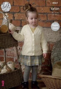 King Cole Aran Knitting Pattern Raglan Tunic and Cardigan 4561 - Picture 1 of 2