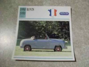 CARTE FICHE AUTO  ROVIN - Imagen 1 de 1