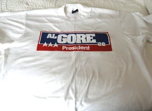 T-shirt vintage Al Gore XL bianca 1988 - Foto 1 di 3
