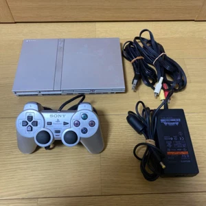 PS2 Satin Silver Sony PlayStation 2 SCPH-77000 Slim Console System Japan - Picture 1 of 7