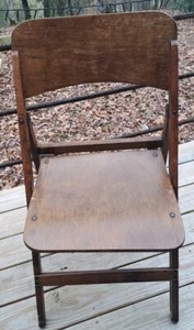 Vintage Mid Century 1940s Company Wooden Folding Chairs - Picture 1 of 4