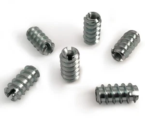 M3 x 12mm Slotted Steel Screw In Type A Threaded Wood Inserts Chipboard Zinc - Picture 1 of 3