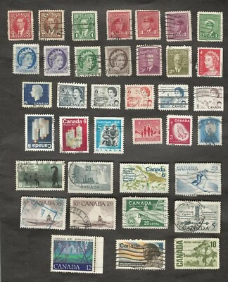  Lot of 37 used Canadian stamps ALL DIFFERENT - ALL IN VG plus condition  - Image 1 of 4