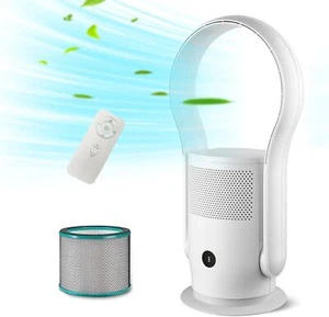 Bladeless Tower Fan with HEPA Filter 80 Oscillating Bladeless Fan with Remote - Picture 1 of 7