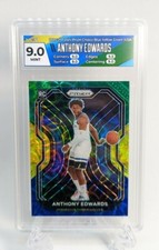 2020-21 Prizm Basketball #258 Anthony Edwards Choice Blue Yellow Green HGA 9 RC