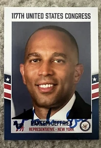 Tarjeta fascinante demócrata 2021 autografiada autografiada por representante de Estados Unidos de Hakeem Jeffries - Imagen 1 de 3