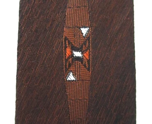 Vtg 50s 60s Bronze Shiny Sharkskin Textured Rainfall Canoe Skinny Jazz Tie 2.25" - Picture 1 of 5