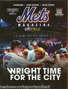 2009 NEW YORK METS INAUGURAL SEASON CITI FIELD PROGRAM DAVID WRIGHT COVER - Picture 1 of 2