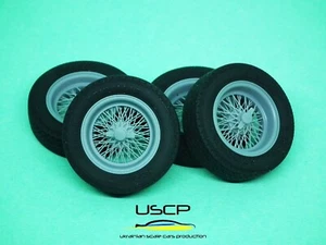 Ruedas de alambre italiano 1/24 USCP 24P175 16 pulgadas para 250 Testa Rossa + neumáticos de goma - Imagen 1 de 7