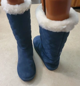 Michael Kors authentic winter boots dark blue women’s size 8M leather - Picture 1 of 8