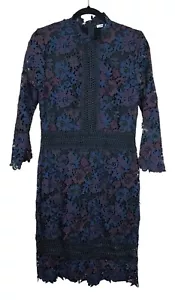 Willow & Clay Anthropologie Burgunderrot Marine Kleid Ösen gefüttert Neu mit Etikett Gr. 10 - Bild 1 von 4