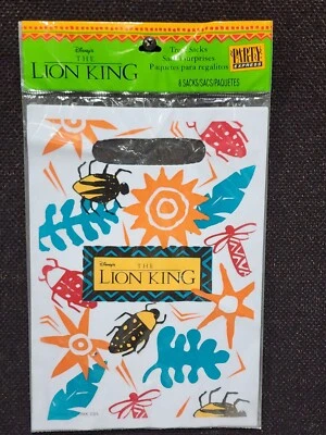 VINTAGE Disneys THE LION KING  Birthday Party 8 Treat Bags Sacks NEW - Image 1 of 2