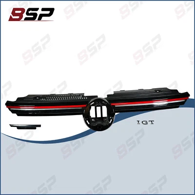 VOLKSWAGEN VW GOLF GTI 2020 - 2024 MK8 FRONT BUMPER UPPER CENTRE GRILL WITH LED Foto 1 de 4