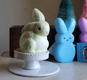 Bethany Lowe Paper Pulp Easter Glittered Egg Dye Bunny in Pastel Green - Picture 1 of 3