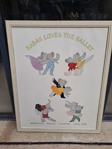 Vintage Babar Print Rare Lithograph Babar Loves Ballet American Ballet Theatre - Picture 1 of 20