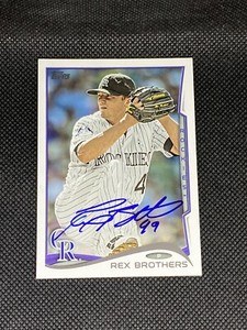 Rex Brothers Colorado Rockies Signed Auto 2014 Topps Card #282 ~ COA