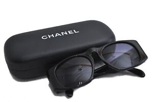 Authentic CHANEL Sunglasses Black CC Logos CoCo Mark 01451 CC Junk 1749B