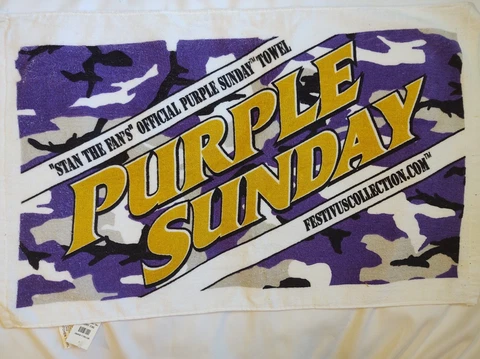 Baltimore Ravens Rally Towel House Hand Towel Stan the Fan Purple Sunday NOS VTG Cover