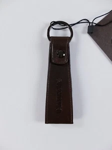 CHURCH'S of England cuero marrón oscuro logotipo en relieve llavero auténtico nuevo con etiquetas - Imagen 1 de 9