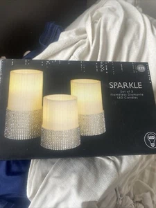 Sentik Flameless Flickering LED Wax Candles - Set of 3 - Picture 1 of 3