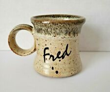 Clay in Mind Coffee Mug Vintage Speckled Brown Pottery FRED Personalized 1983 