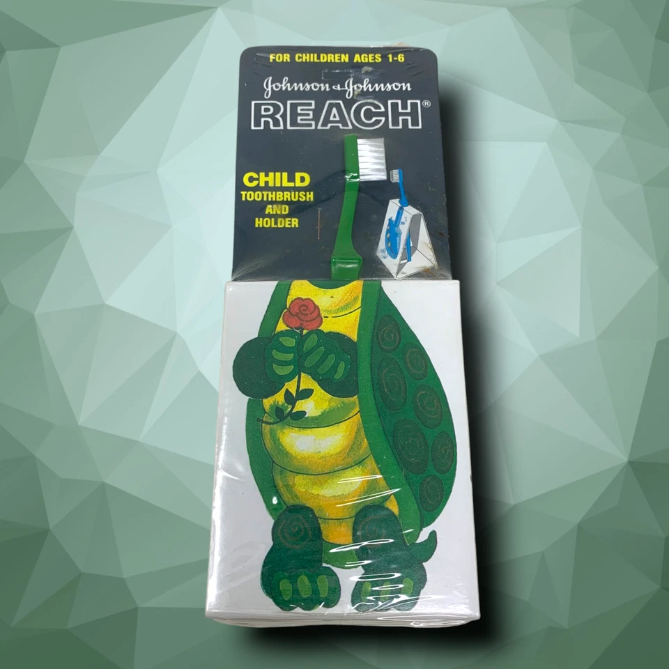 Vintage 1984 NEW Reach Child's Turtle Toothbrush Folding Holder TV Movie Prop - Image 1 of 3