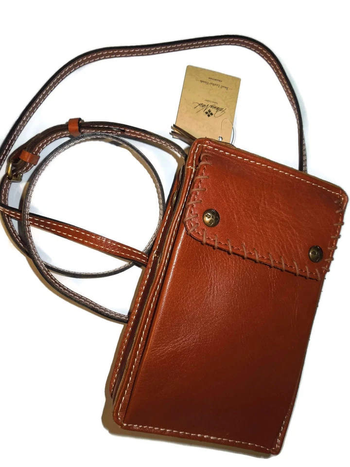 Patricia Nash Marinella Tan Leather Crossbody Purse Wristlet P12601