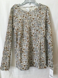 NWT Carter's Floral Tee Shirt Top Girls Long Sleeve with pocket Size 10 - Picture 1 of 1