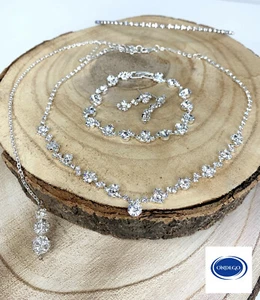 Rückenkette SET Diadem COLLIER Brautschmuck Haarschmuck Kette Hochzeit Strass - Bild 1 von 12