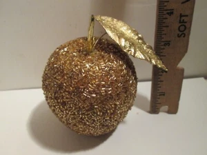 GOLD APPLE FIGURE SHINY Fruit Very Pretty, Desk, Shelf Decor - Picture 1 of 4