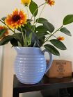 Vtg Blue Pottery Beehive Ring ware Ceramic Pitcher Cottage Granny Chic-  Bauer?