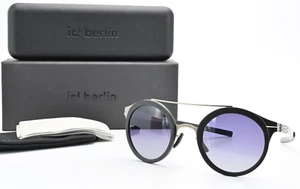 Ic! Berlin Sonnenbrille Katharina L Bronze Rund Pilot Matt Silber Schwarz Leicht - Bild 1 von 9