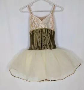 Curtain Call Kostüm C2652 Größe 8A grün gold elfenbein Tutu Verkleidung Fee Prinzessin - Bild 1 von 8