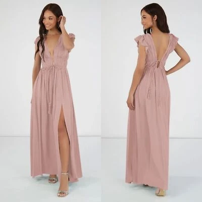 NEW Azazie Santorini Maxi Gown Dress in Dusty Rose Pink Size 4 Bridesmaid - Image 1 of 4