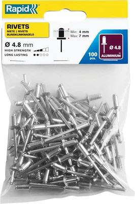 5000380 Rivetti Standard Ø4,8X10 Mm, Colore Acciaio - Immagine 1 di 4